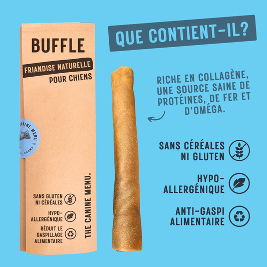 Friandises au buffle à mâcher (25 unités)