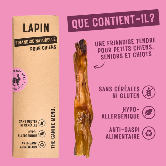 Friandises au lapin à mâcher (25 unités)