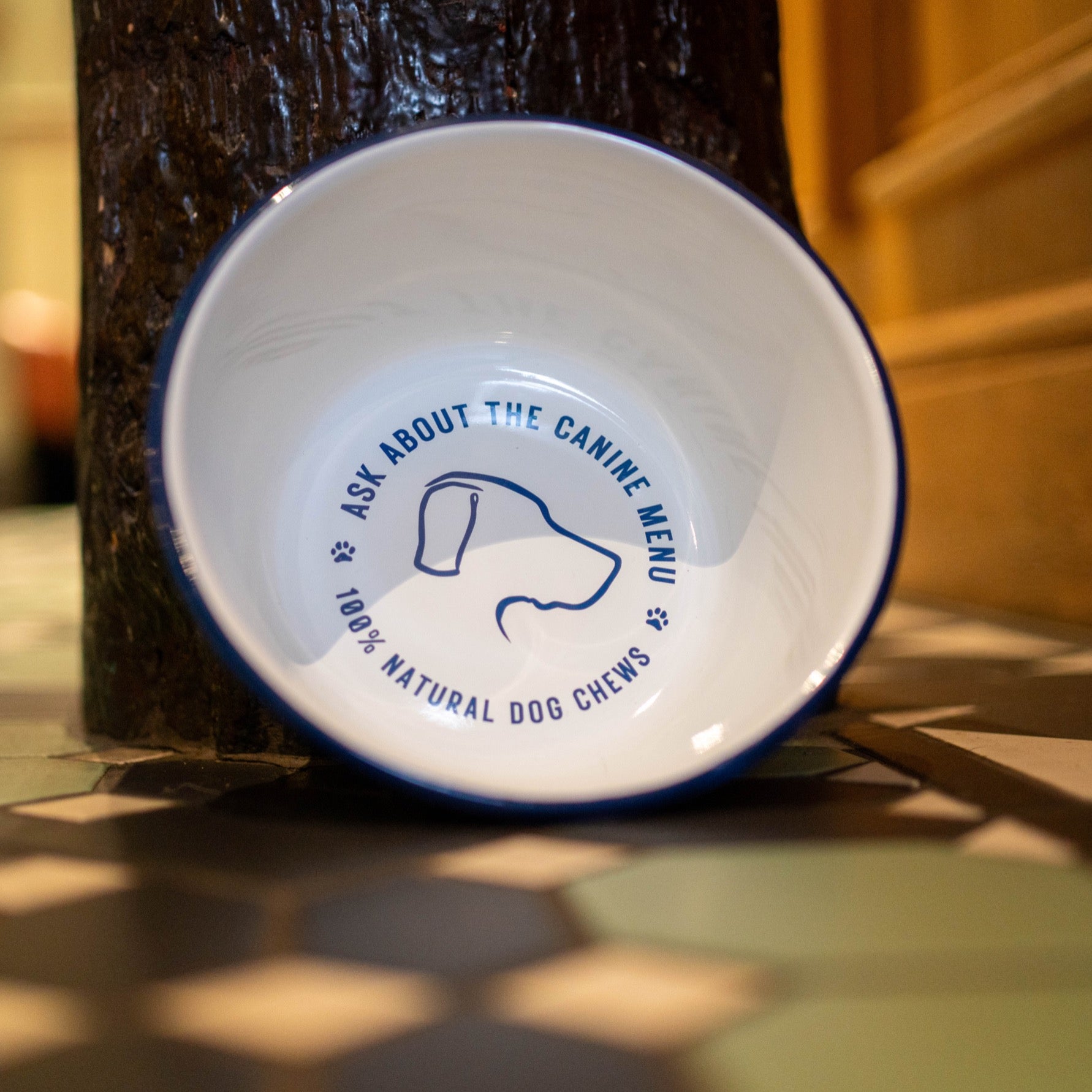 Branded enamel dog bowl image 0